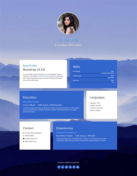 No need to use a cv builder: Easy Profile Template - Free & Premium Website Templates ...