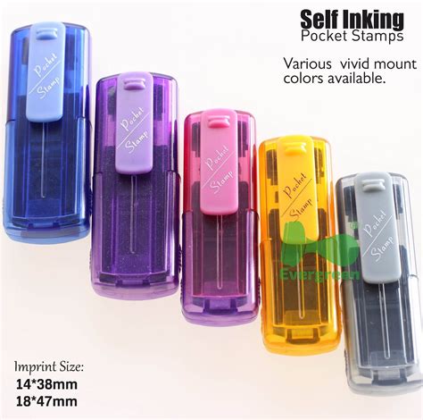Portable Pre Inked Flash Pocket Stamps With Assorted Mount Colors
