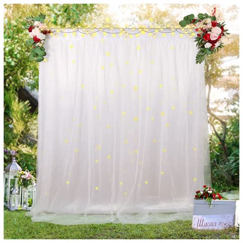Buy White Tulle Backdrop Curtains 5ftx7ft Panels Backdrop Photography