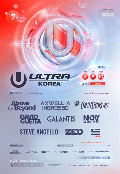 Ultra Worldwide Presents Phase 1 Artists For Ultra Korea 2018 Ultra Perú