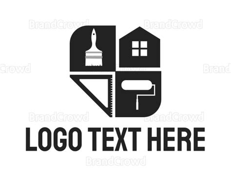 Construction House Paintbrush Logo Brandcrowd Logo Maker