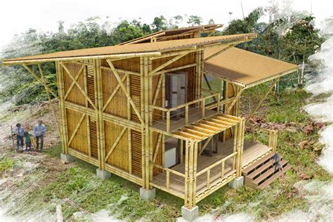 desain rumah bambu minimalis modern model rumah