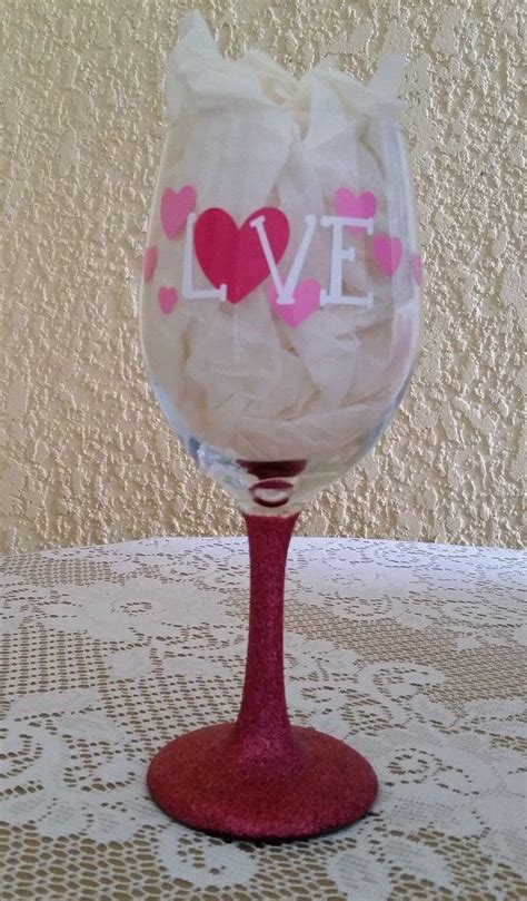 Valentines Day Wine Glass Personalized Wine By Greiscreations Valentines Day Wine Decorated