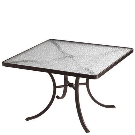 This beautiful 42 round clear glass table top can be placed on a stand to create an instant large table or used as a protective table cover on top of your existing round furniture. Tropitone 1877 Acrylic and Glass Tables 42 inch Square Dining Table, Acrylic Discount Furniture ...