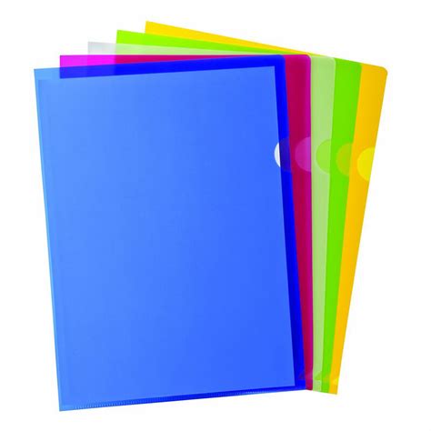 E310 Clear Pp L Shape Folder Assorted Colors Stationery Supplier