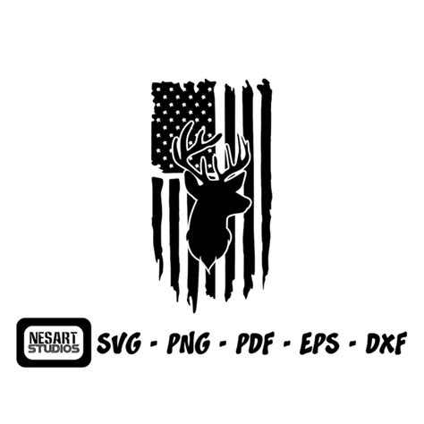 Distressed American Flag Svg Hunting Svg Deer Svg Distres Inspire