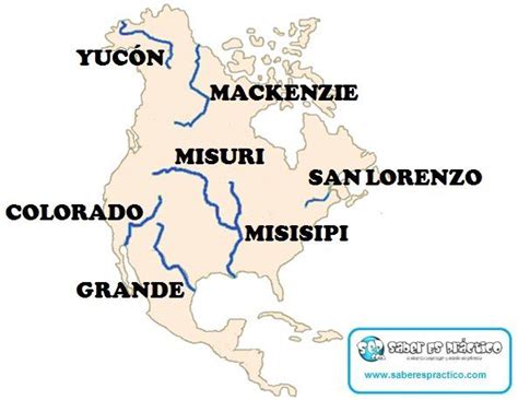 Principales Ríos De América Del Norte Con Mapa Hidrografia De