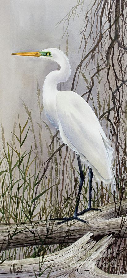 Egrets Harmony Painting By James Williamson Pixels