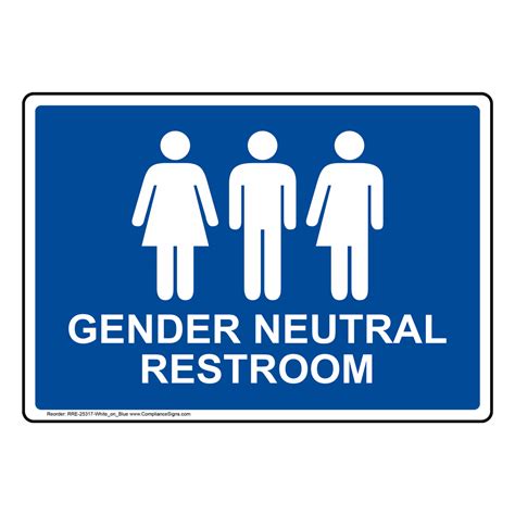 Gender Neutral Restroom Sign Rre 25317 Whtonblu Restrooms