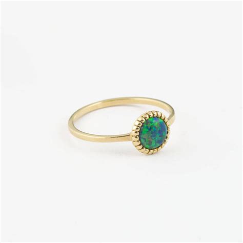 Blue Green Opal Ring Opal Ring Blue Opal Ring Blue Fire Etsy