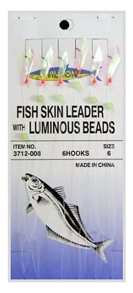 Wilson Bait Jig Fish Skin Fishing Rig 6 Hooks Size 6