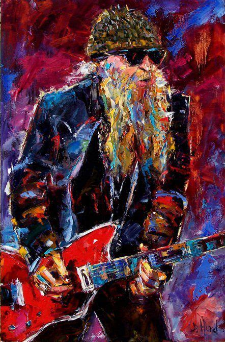 Zz Top Billy Gibons Abstract Portrait Portrait Art Arte Do Rock