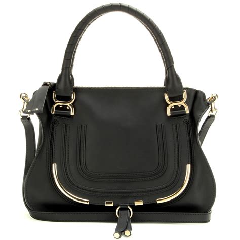 Lyst Chloé Marcie Medium Leather Shoulder Bag In Black