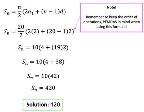 Finite Arithmetic Series Formula - Math Lessons