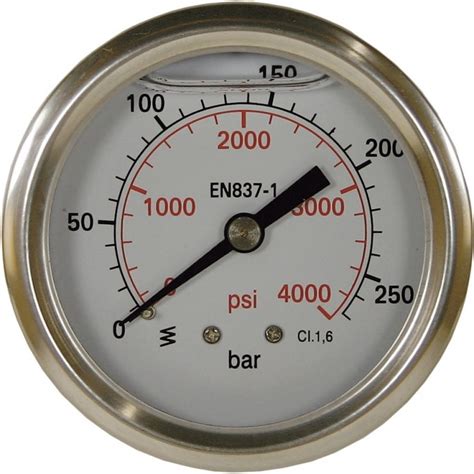 Pressure Gauge 0 250 Bar With Rear Entry Grippatank Ltd