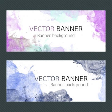 Free Vector Purple Watercolor Banners Design