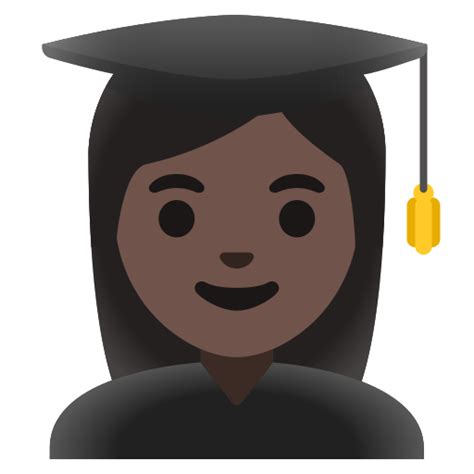 👩🏿‍🎓 Estudiante Mujer Tono De Piel Oscuro Emoji