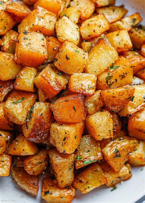 Garlic Roasted Potatoes Recipe Roasted Potatoes In Oven Eatwell
