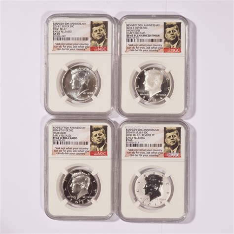 2014 Kennedy Half Dollar 50th Anniversary 4 Coin Set Ngc 69s Numismax