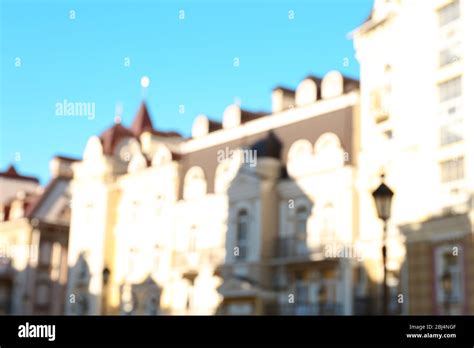 Photo Of Blurred Old Buildings In The City Stock Photo Alamy