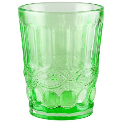 Vintage Green Juice Glass Vintage Green Boho Chic Decor At Home Store