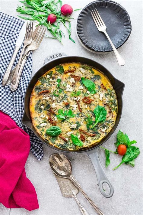 Easy Spinach Frittata Low Carb And Gluten Free Frittata Recipe