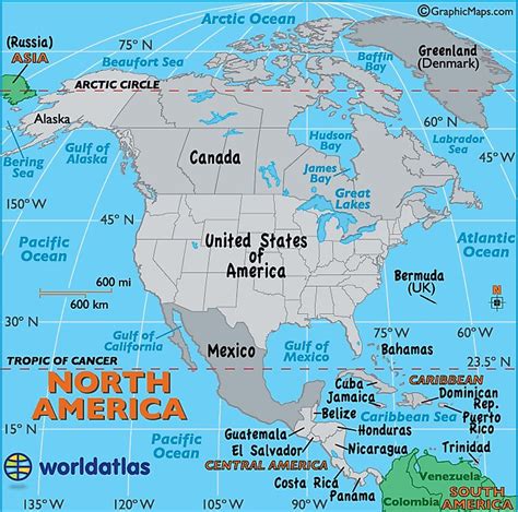 North American Countries Map