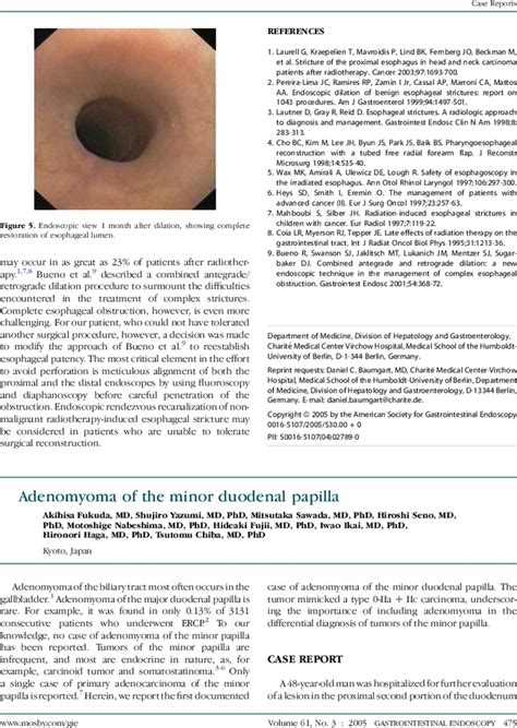 Adenomyoma Of The Minor Duodenal Papilla Gastrointestinal Endoscopy