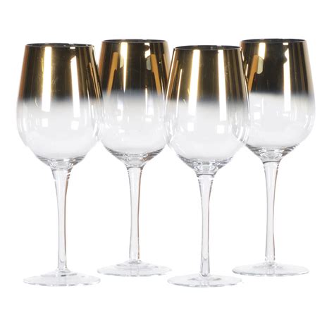 Gold Plated Wine Glasses Set Of Four By The Orchard