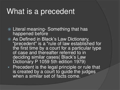Precedent As A Source Of Law