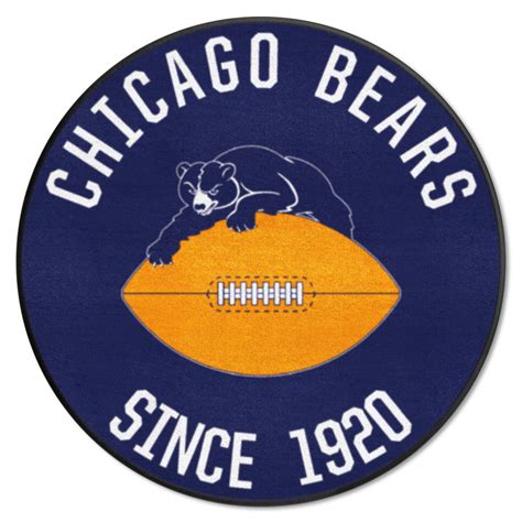 27 Chicago Bears Retro Logo Roundel Round Mat Floor Rug Area Rug