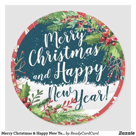 Merry Christmas And Happy New Year Holiday Greetings Classic Round