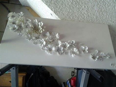 Buy Fake Flowers Hot Glue The Flowers Spray Paint Canvas Then Spray