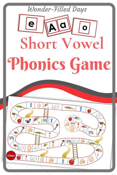“free Printable Short Vowel Phonics Game Wonder Filled Days