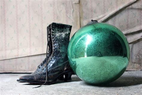 A Good Large Green Mercury Glass Witches Ball C1900 Doe And Hope