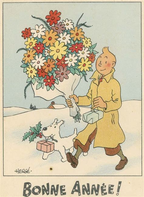 Original Tintin Christmas Card Drawings Tipped To Reach Amazing £2