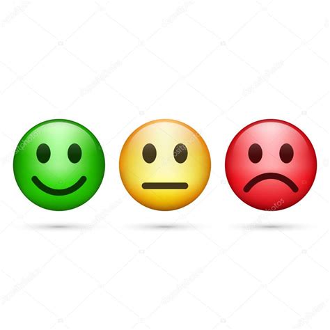 Smiley Emoticons Icon Positive Neutral And Negative Vector — Stock
