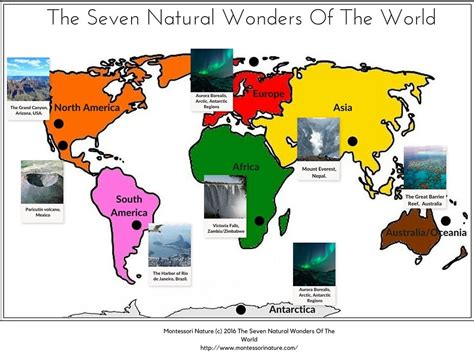 Seven Natural Wonders Of The World Montessori Nature Printables