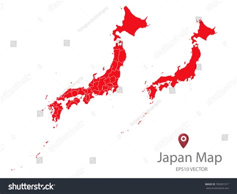 Couple Set Mapred Map Japanvector Eps10 Stock Vector Royalty Free