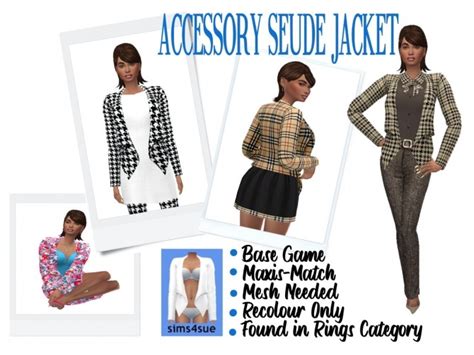 Musicalsimmers Accessory Seude Jacket At Sims4sue The Sims 4 Catalog