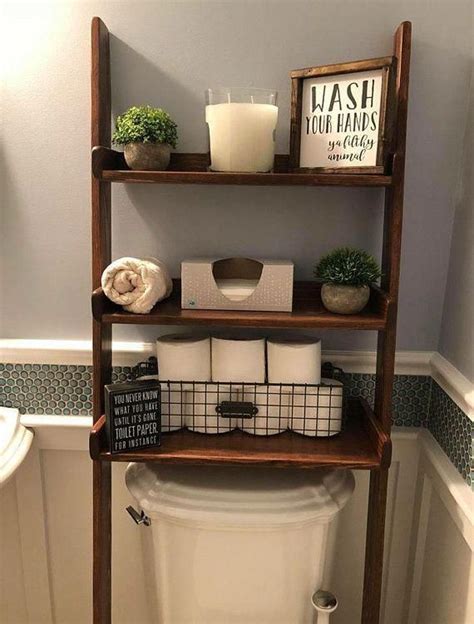 Over The Toilet Ladder Shelf Choose Color Stainpaint Bathroom Space