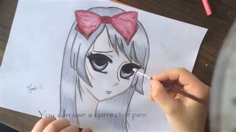 Drawing And Coloring Sad Anime Girl ♥ Youtube