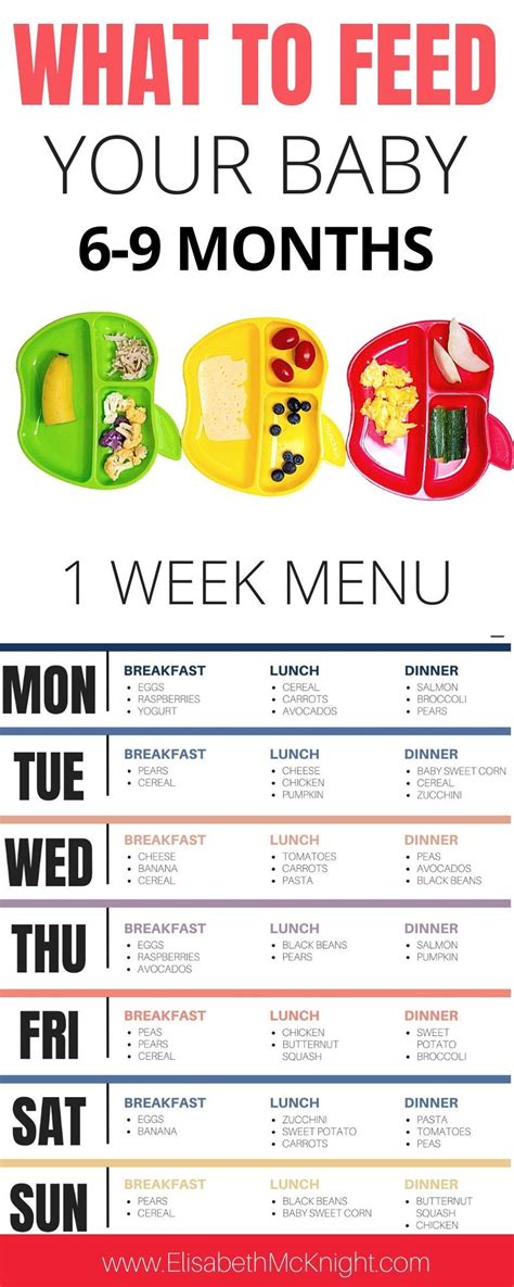Baby led weaning starter foods. 6-9 months baby feeding schedule and sample menu ...