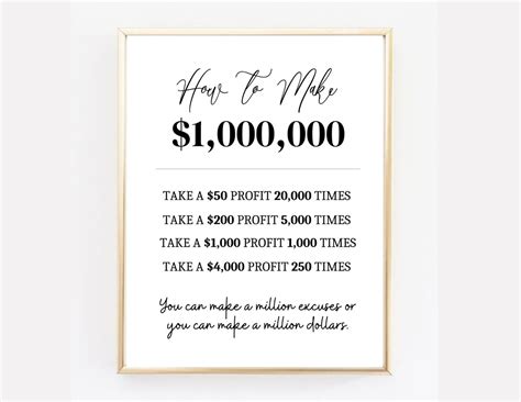 How To Make Million Dollars Printable Office Printable Etsy Finland