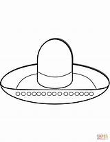 Sombrero Coloring Hat Clothes Shoes Printable sketch template