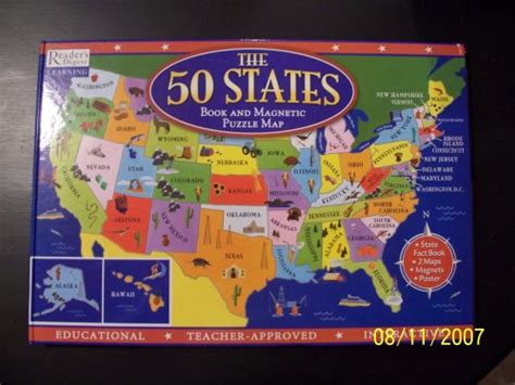 The 50 States Book And Magnetic Puzzle Map By Creative Media