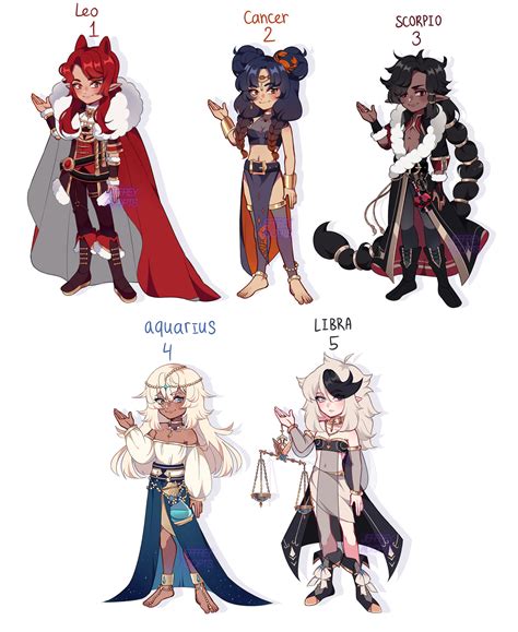 Closed Adoptable Auction Zodiac Part 2 By Jeffreyadopts On Deviantart