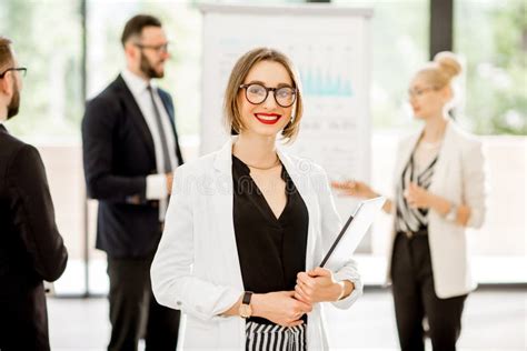 Business Woman At The Conference Stock Image Image Of Corporate
