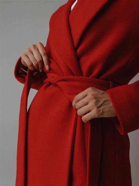 Wool Coat Women Long Red Red Winter Coat Womens Womens Red Etsy