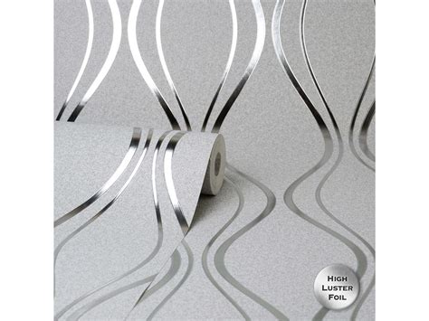 Vymura Luxury Foil Wallcovering Contour Wave Fd42800 Silver